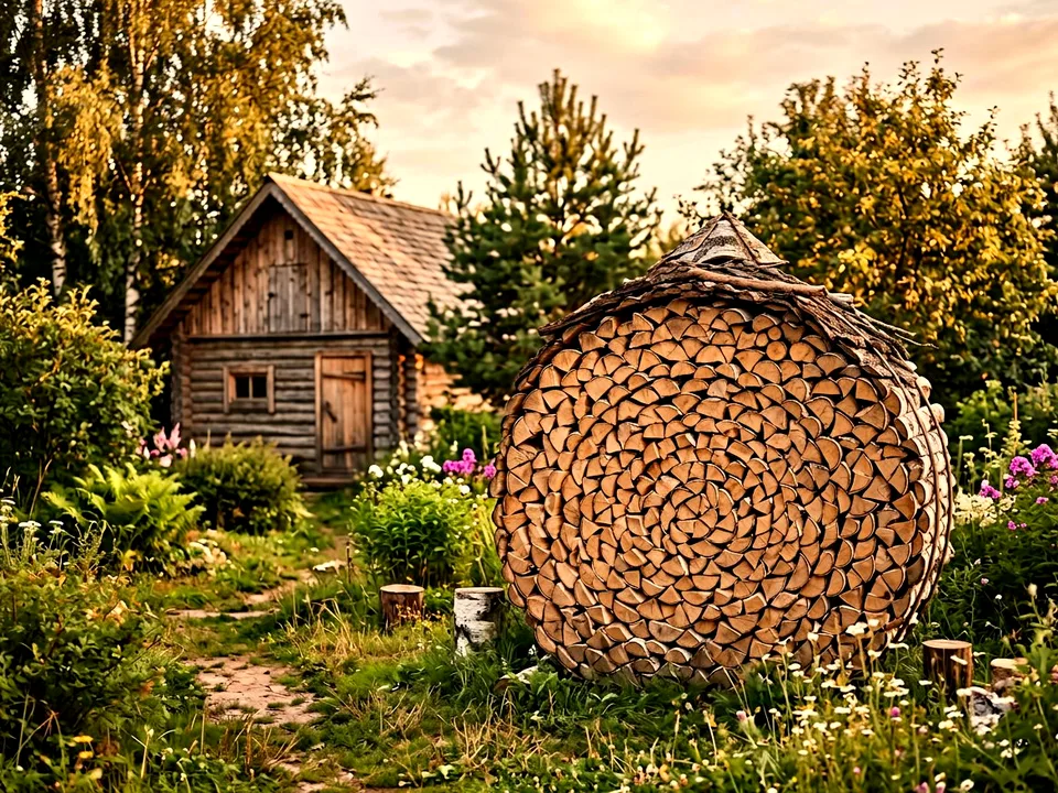 Дуб + укладка в дровник, Лукино, улица Каминная, 10Б